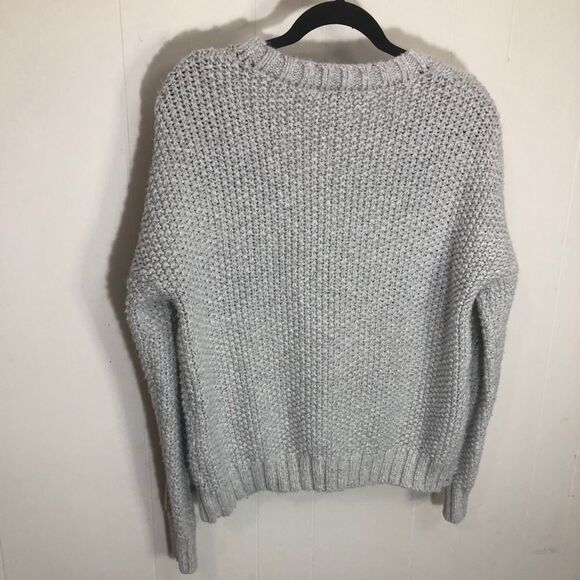𝅺ardene Oversized Chunky Knit Small V Neck Light Grey Sweater - Picture 2 of 4